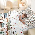 thumbnail image 5 of Manfei Cartoon Train 7pcs Queen Bedding,Cute Green Trees Bedding Comforter Set Queen,Polkadot Reversible, 5 of 7