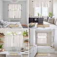 thumbnail image 6 of Farmhouse Beige White Striped Kitchen Curtains Sets for Windows 36 Inch Length, Modern Stripes Rod Pocket Window Treatments Tier Curtains and Valances Set for Bedroom/Bathroom, 6 of 8