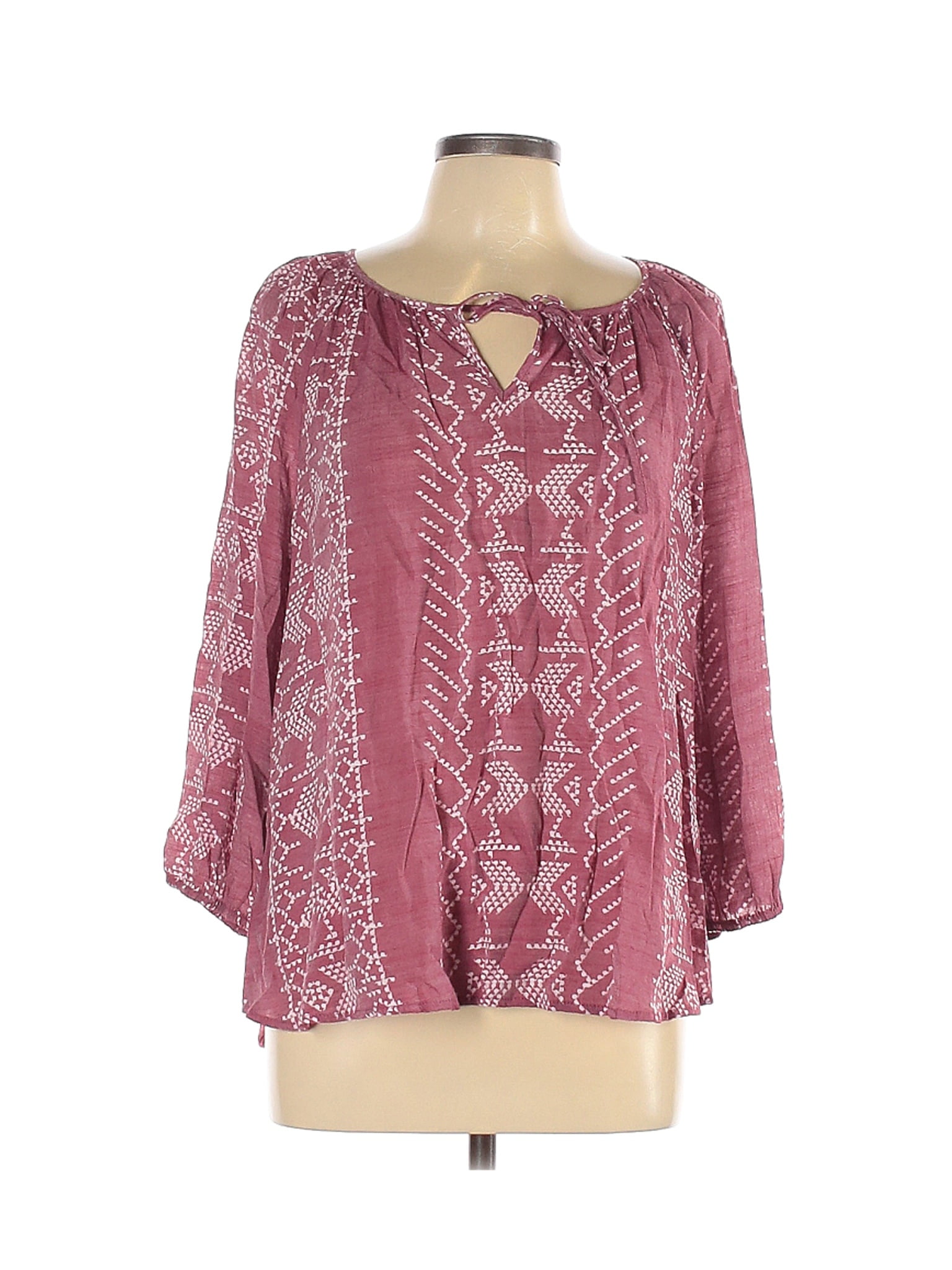 Fred David PreOwned Fred David Women's Size L 3/4 Sleeve Blouse