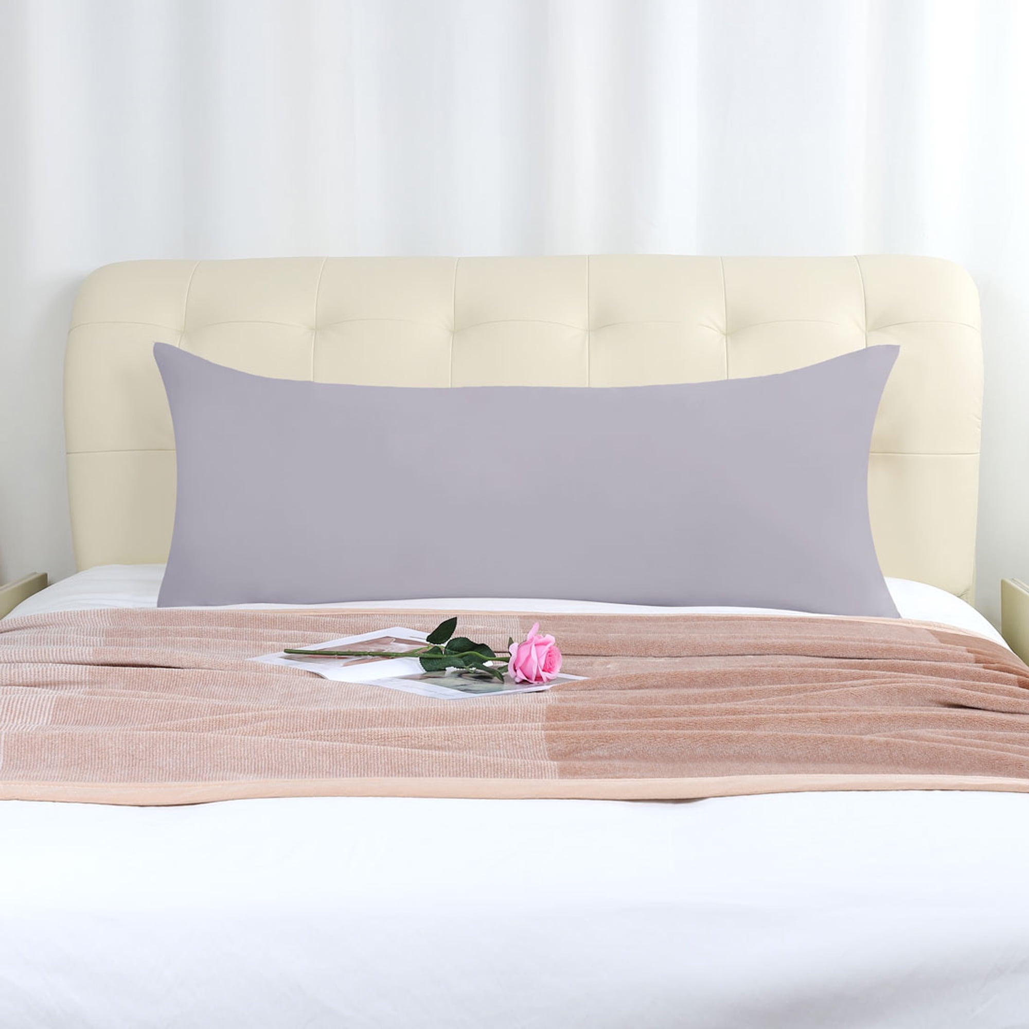 Body Pillow Cover Long Bolster Pillowcase Covers w Zipper Pale Purple