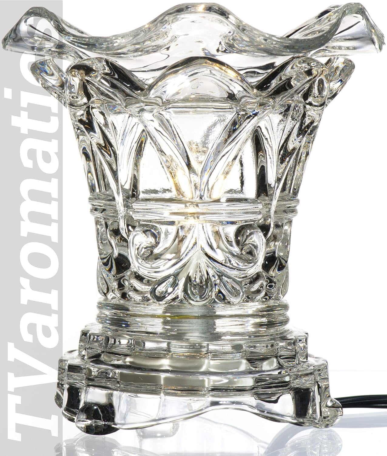 Clear Flared Glass Electric Aroma Lamp Oil and Wax Warmer