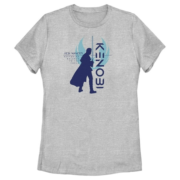 Women's Star Wars: Obi-Wan Kenobi Restoring Balance Kenobi Silhouette Graphic Tee Athletic Heather X Large