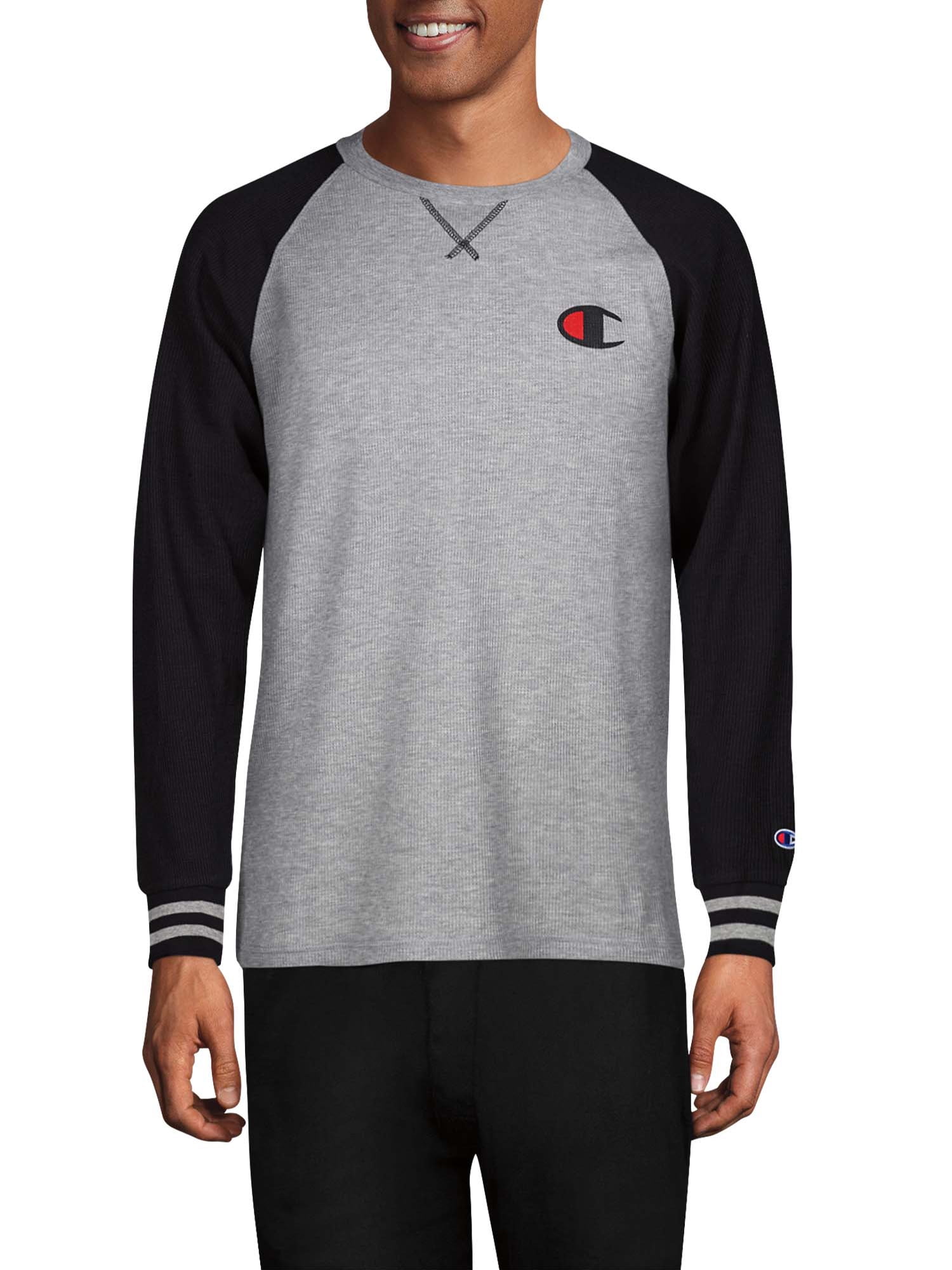 Champion Men's Waffle Long Sleeve Raglan Shirt