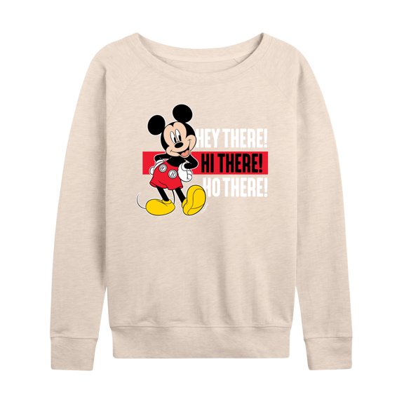 Mickey & Friends - Hey There! Hi There! - Women's Lightweight French Terry Long Sleeve Shirt