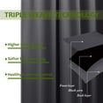 thumbnail image 3 of Back Tab/ Rod Pocket Blackout Curtains Thermal Insulated Solid 100% Polyster Curtains Panel, Window Drapes for Living Room, Bedroom & Window Hall (Set of 2 Panels, 42" W x 108" L) { Grey }, 3 of 6