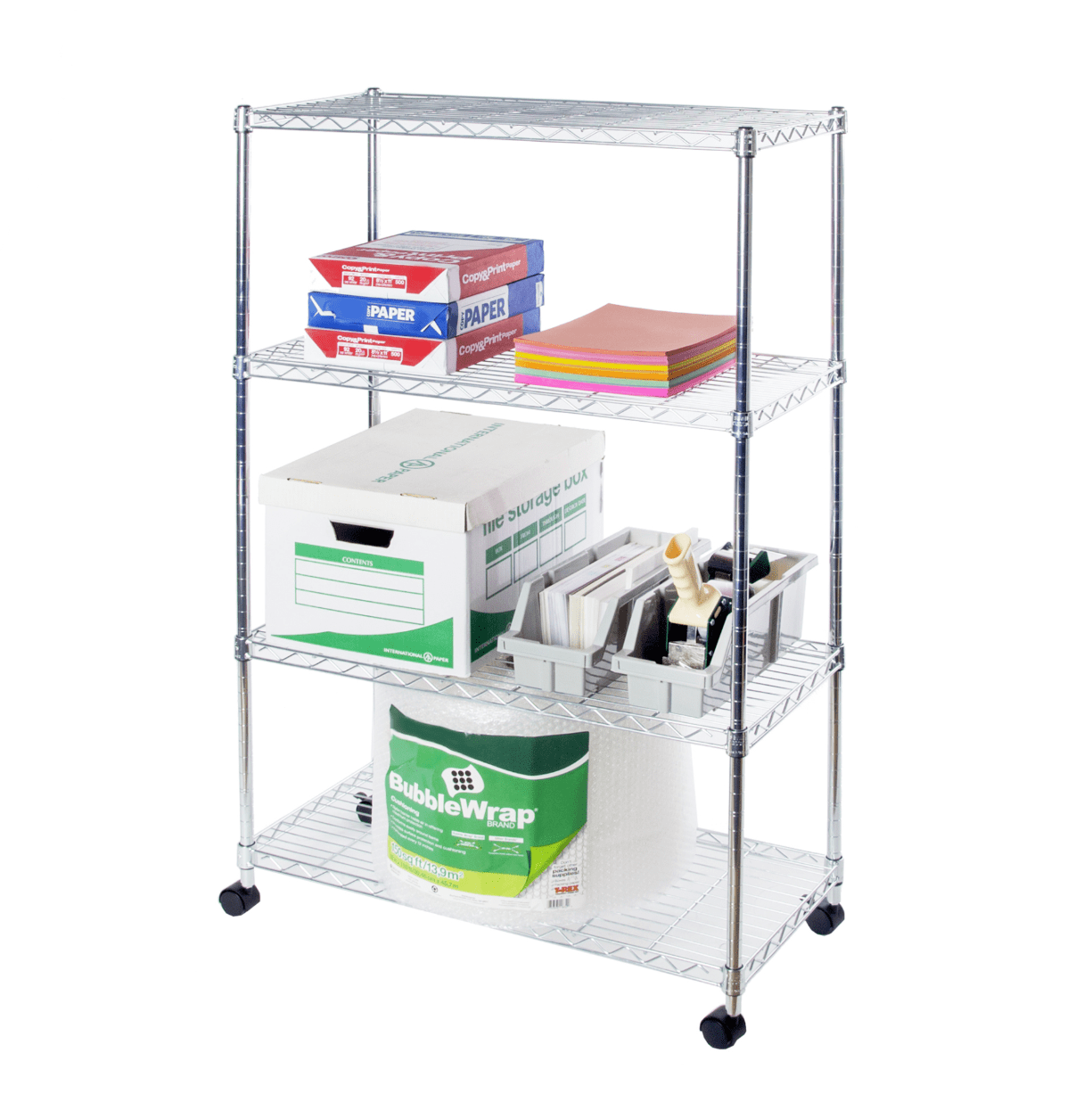 Standing Shelf Units Storage & Organization Chrome 30 W x 14 D x 48 H