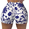 thumbnail image 2 of Haiem Blue And White Porcelain Pattern No Front Seam Biker Shorts for Women Yoga Workout Gym Bike Shorts with Tummy Control Moisture-Wicking-X-Large, 2 of 9