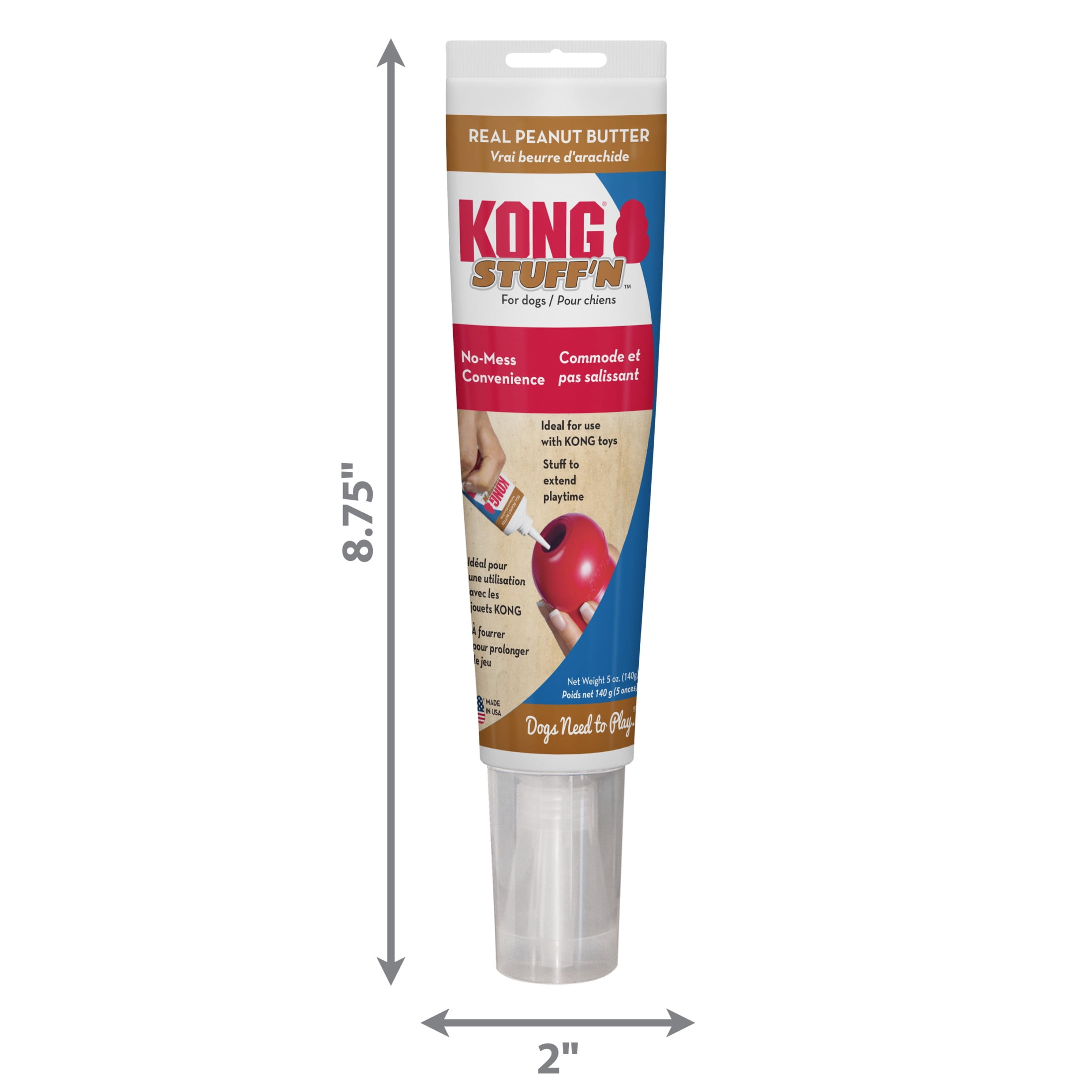 KONG® Stuff'N™ Dog Treat, No Mess Lickable Reward, Real Peanut Butter, 5 oz