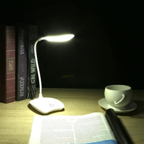 USB Rechargeable Touch Sensor Cordless LED Light Desk Table Reading Lamp-WhiteBP 