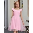 thumbnail image 2 of Vestido Arshiner Girl de manga corta con volantes y hombros descubiertos, 2 of 6