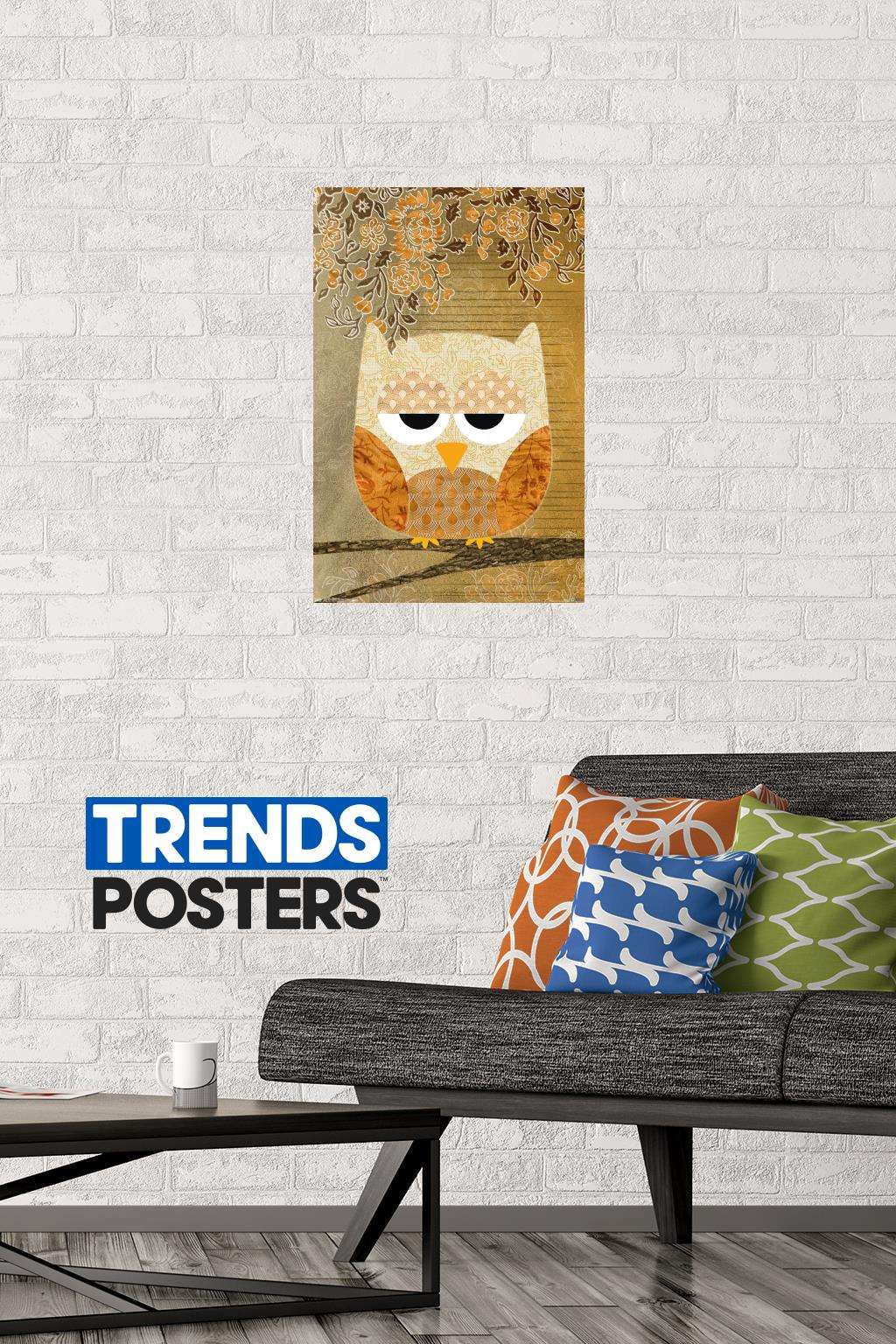 Artistic Antique Owl Wall Poster, 14.725" x 22.375"