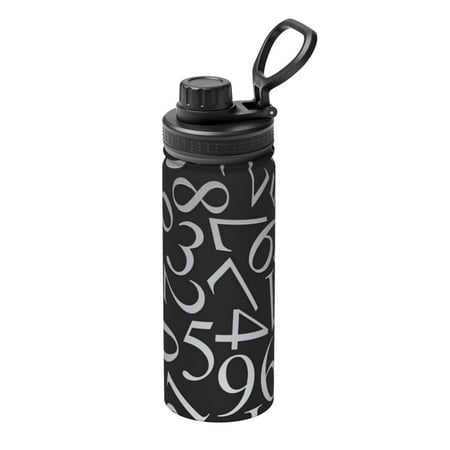 

Ocsxa Numbers Print 18oz Stainless Steel Water Bottle Unisex Water Bottle Insulated Sports Water Cup Flask for Cold Water Drinks/Sports/Travel/Car/School