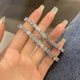 thumbnail image 3 of Pulsera estilo hip hop con diseño de lujo y luz con incrustaciones de circonita de color de 3-6 mm y cadena de tenis de plata esterlina S925, 3 of 6