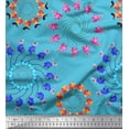 thumbnail image 1 of Soimoi Modal Satin Fabric Floral & Birds Clip Art Print Fabric by the Yard 42 Inch Wide, 1 of 1