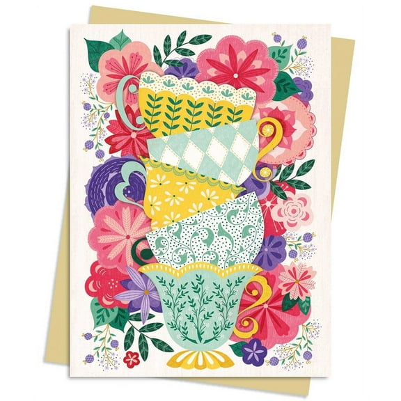 Greeting Cards: Jenny Zemanek: Teacups Greeting Card Pack : Pack of 6 (Cards)