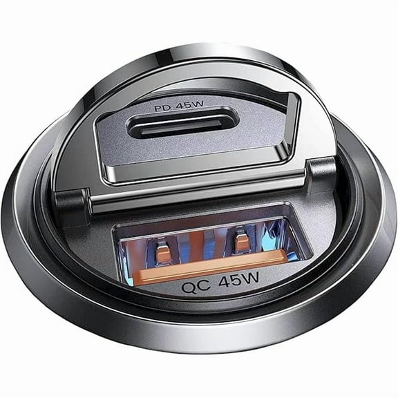 90W USB C Car Charger Fast Charging,[Smallest Metal] Car Charger USB C PD45W QC3.0 Dual Port Cigarette Lighter USB C Charger Car Charger Adapter for iPhone 16 Pro Max Plus 15 14 iPad SamsungS25