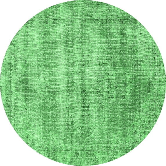 Ahgly Company Indoor Round Persian Emerald Green Traditional Area Rugs, 4' Round