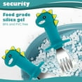 thumbnail image 4 of Baby Stainless Spoon and fork Set BPA-free Dinosaur-shaped Flatware Set Learn to Eat on Your Own Utensil Set Anti-Choke Silverware Set for, 4 of 7