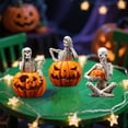 thumbnail image 5 of Halloween Skull Pumpkin Figurine - Style B (Not Seeing) - Resin Decor for Living Room or Festival Displays, 5 of 5