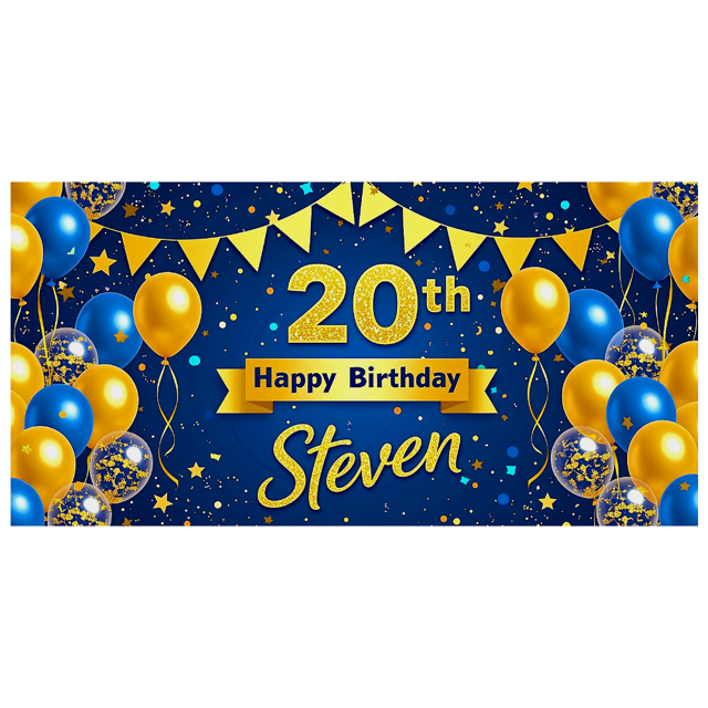 Polyester Birthday Banner Party Decorations Backdrop for Indoor Celebration Event