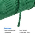 thumbnail image 3 of Uxcell Cotton Rope Twine String Twisted Braided Cord, Emerald Green 100m/109 Yard for Wall Hanging, Macrame Knotting, 3 of 5