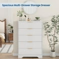 thumbnail image 6 of Ataucjin 5 Drawer Fluted Dresser,47" Tall Modern Chest of Drawers with Gold Metal Handles,Dresser for Closet, Bedroom,Living Room, Hallway, Entryway, 6 of 8