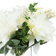 thumbnail image 2 of Enova Home Artificial Mixed Silk Dahlia Flowers and Eucalyptus Grasses Arrangement in Clear Glass Vase With Faux Water (Cream), 2 of 3