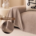thumbnail image 4 of Smuge Sofa Cover, Sectional Couch Cover Protector Slipcover for 3 Cushion Couch L Shape Sofa towel Throw Sofa Loveseat Cover for Pets Dogs Cats (71"x 134", Khaki), 4 of 7