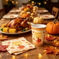 thumbnail image 4 of 10 Pcs Thanksgiving Disposable Paper Cups,Autumn Pumpkin Maple Leaf Turkey Pattern Decor Cup for Livingroom Picnic Holiday Gathering, 4 of 6