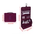 thumbnail image 4 of GeweYeeli Portable Cosmetics Storage Bag Hanging Travel Makeup Bag Foldable Toiletry Organizer Pouch, Wine Red, 4 of 4
