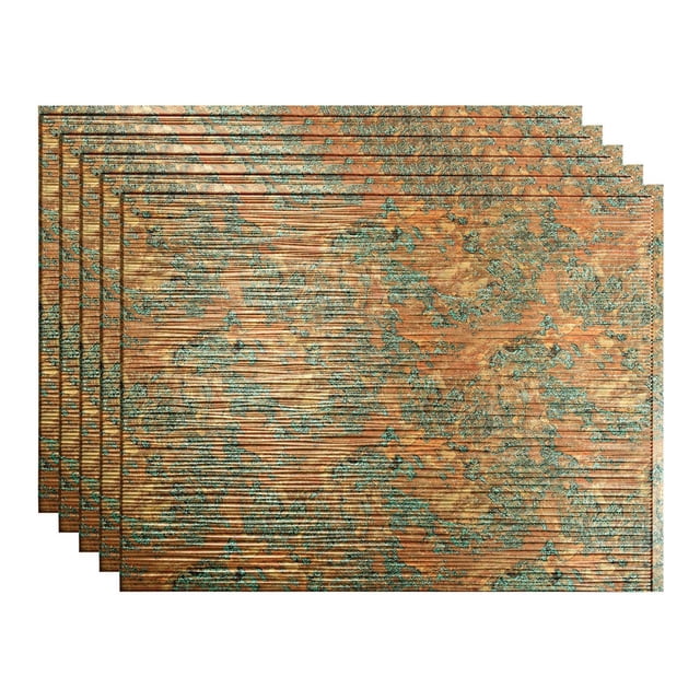 FASÄDE Ripple Copper Fantasy 18in x 24in Decorative Vinyl Backsplash Panel (5 Pack)