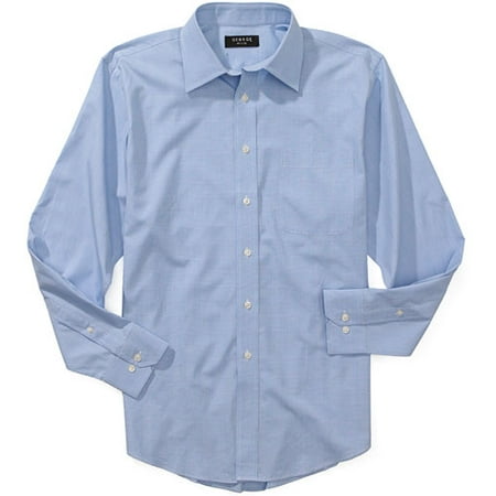 George - Big Men's Glen Plaid Premium Dress Shirt