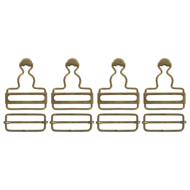 Unique Bargains Overall Buckles 4 Sets Metal Suspender Replacement Buckles 38mm Bronze Tone