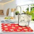 thumbnail image 2 of Christmas Gingerbread Dish Drying Mat for Kitchen Counter Red Tree Snowflakes Microfiber Dry Dishes Mats Drainer Mat 16 x 18 in Dish Drying Pad Countertops Mat, 2 of 7
