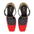 thumbnail image 3 of XYD Women Fashion Square Close Toe Pumps Ankle Strap D'Orsay Leopard Print Stiletto High Heel Sandals Club Event Shoes Size 15 Red, 3 of 4