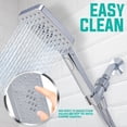 thumbnail image 3 of Metpure Handheld Shower Head with Easy Clicker for Multiple Sprays. Low Profile Lightweight Rectangular Shower Head. Stainless Steel Hose & Adjustable Mount Holder. Chrome Finish, 3 of 7