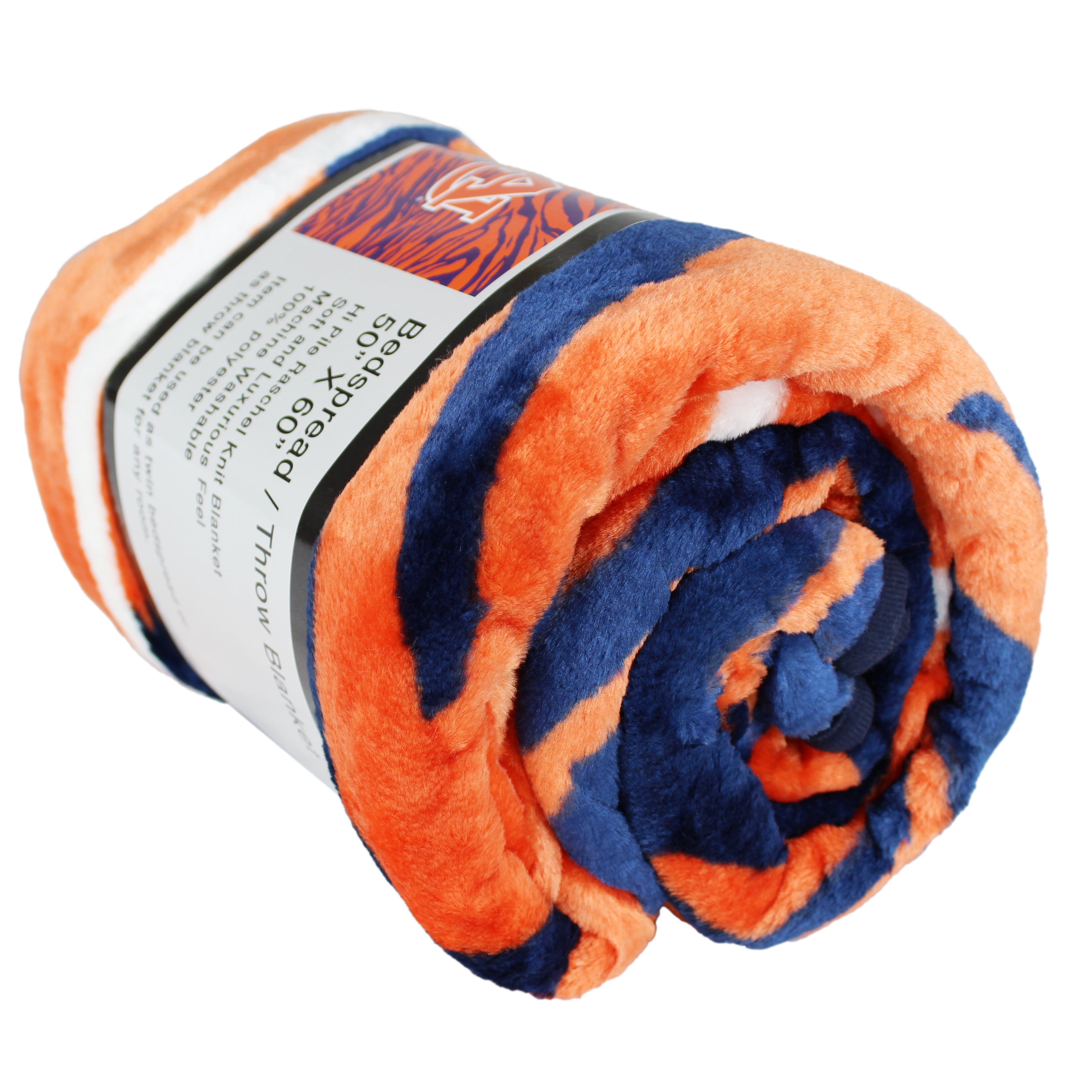 College Covers Everything Comfy Auburn Tigers Soft Raschel Throw Blanket, 60" x 50"