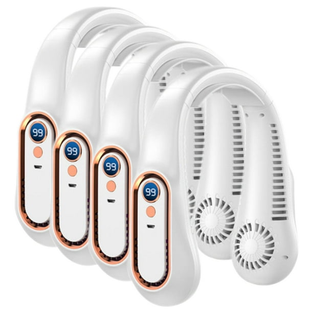 Ventiladores Recargables AirBreezeWhite 4Pzas Blanco 5W 5 Velocidades Plástico ABS Ventilador de Cuello.