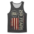 thumbnail image 4 of Vamuko 250th Anniversary Shirts Man Sleeveless American Flag 4th Of July Tanks Independence Day Graphic Red Blue and White Shirt 1776 Fit Fitness Tshirts Dark Gray 3XL, 4 of 5