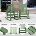 thumbnail image 5 of SERWALL Outdoor Rocking Chair, HDPE Patio Rocker for Lawn, Porch, Avocado Green, 5 of 11