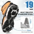 thumbnail image 5 of Ice Cleats Snows Crampons Walk Traction Cleats for Boots Shoes, 19 Teeths Grippers Men Women Anti Slip Traction Cleats for Hiking Fishing Mountaineering, 5 of 7