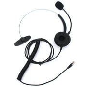 RJ11 Telephone Headset Noise Cancelling Microphone Adjustable Earphone Headphone Omni Directional Mic For Desk Phones - image 2 of 5