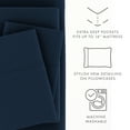 thumbnail image 5 of Noble Linens 4 Piece Solid Microfiber Bed Sheet Set, Navy, Full, 5 of 9