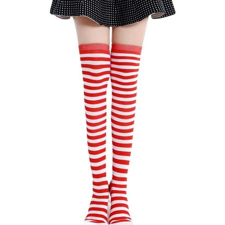 

TAIAOJING Warmer Winter Socks Thigh Soft Over Cotton Women Cotton Girl High Stripe Spcks Socks Casual Socks