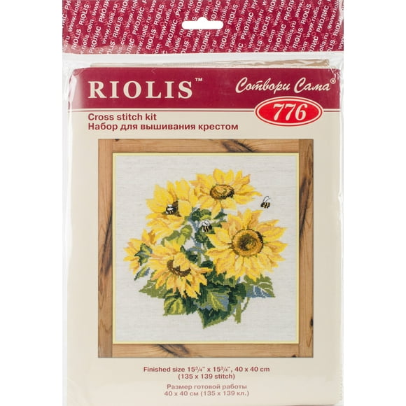 Riolis Counted Cross Stitch Kit 15.75"X15.75"-Sunflowers (10 Count)