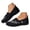 Black, variant on Women’s Ballet Flat Shoes Flower Embroidery Knit Round Toe Slip on Walking Flats Arch Support Orthopedic Casual Loafers Black 7.5