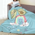 thumbnail image 5 of Green Blue Avocado Blanket Gifts for Kids Girls Rainbow Star Cloud Print Bedroom Birthday Decorations Christmas Sugar Decor Soft Plush 50"x40" Travel Picnic All Season Colorful Friend Forever, 5 of 6