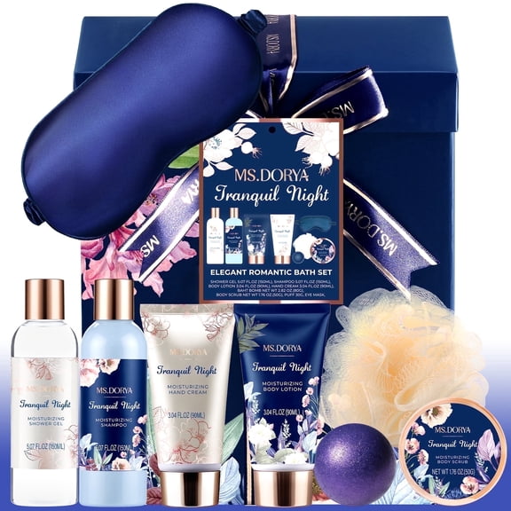 MS.DORYA Spa Gift Set for Women, Lavender & Chamomile Scent 8 Pcs Bath Baskets, Beauty Body Care Birthday Mother's Day Gifts for Mom