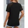 thumbnail image 3 of TEMOFON Women T Shirts Summer Crew Neck Tops Casual Short Sleeve Blouses Comfy Loose Tunic Topss Soild Black Tops for Women Size XL, 3 of 4