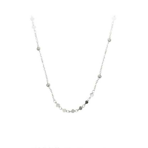 Shiny S925 Sterling Silver Choker Necklace Short Clavicle Chain